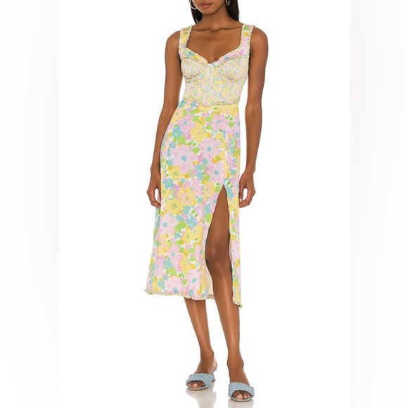 For Love And Lemons Nadine Midi Dress - Picture 1 of 8